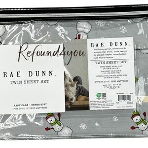 Rae Dunn - ‘Snowman’ Twin Sheet Set. NWT. Firm!